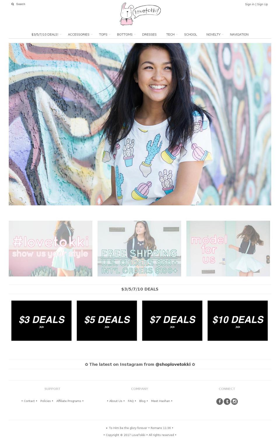 lovetokki.com shopify website screenshot