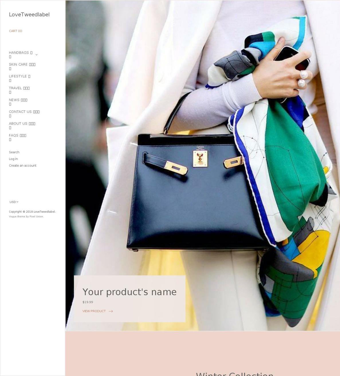lovetweedlabel.com — Shopify storefront screenshot