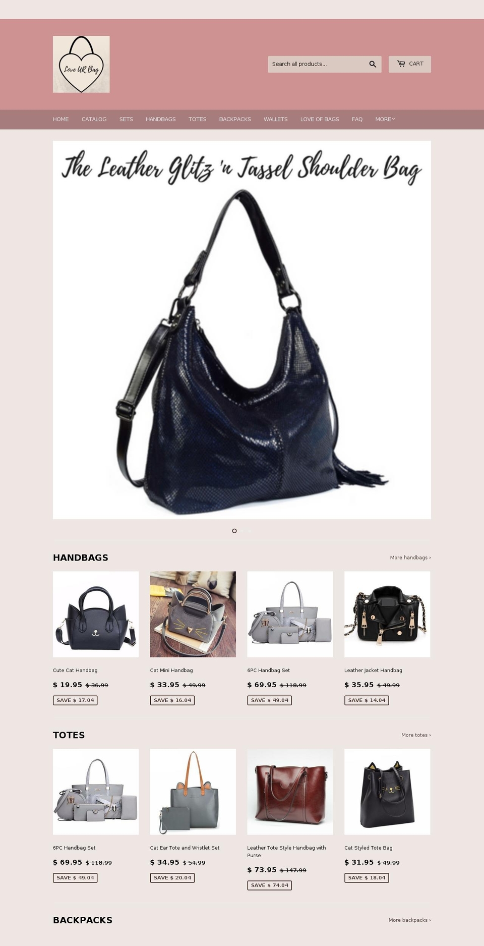 loveurbag.com — Shopify storefront screenshot