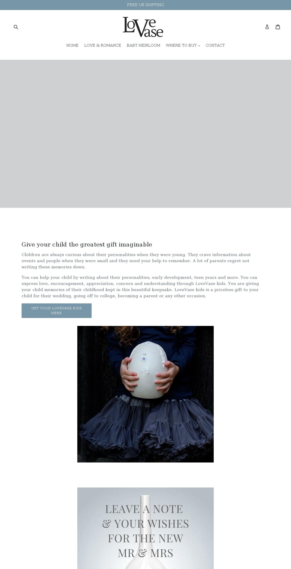 lovevase.com — Shopify storefront screenshot