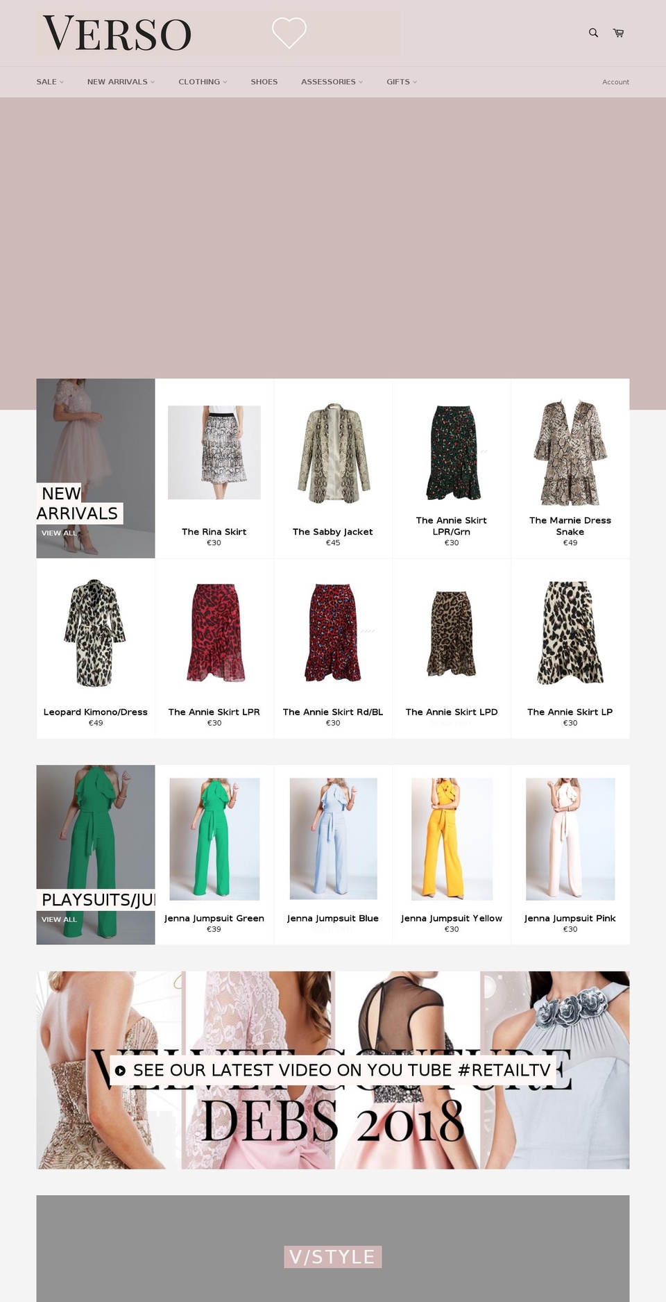 lovevboutique.com — Shopify storefront screenshot