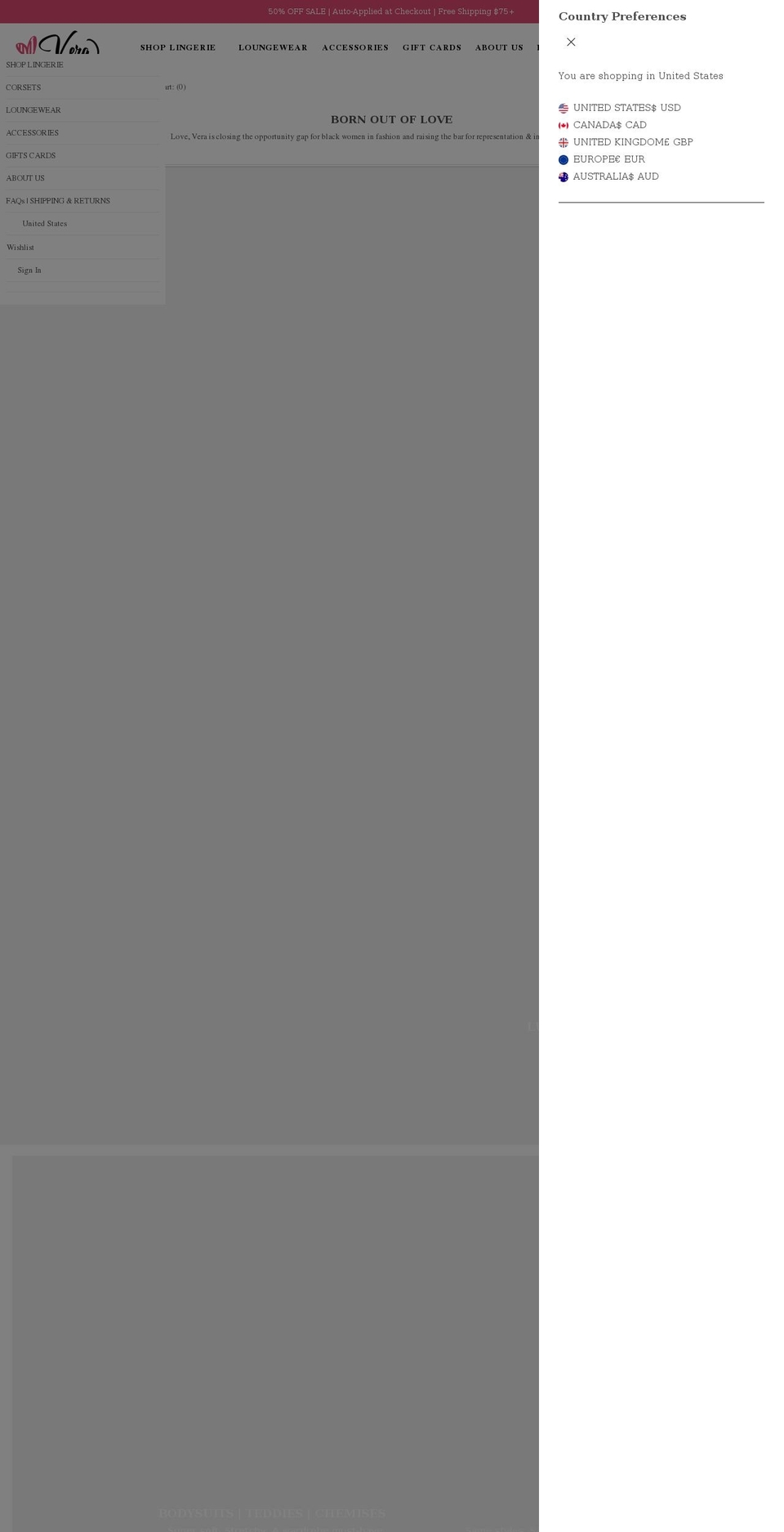 lovevera.com shopify website screenshot