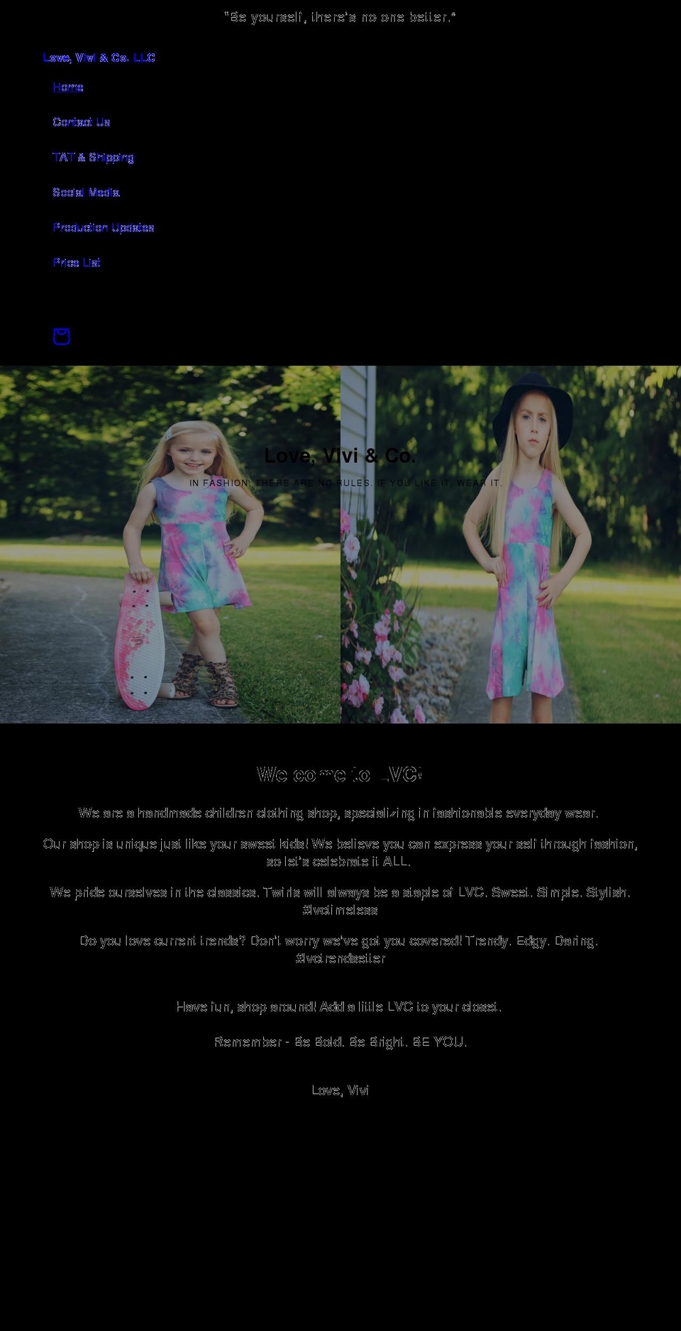 lovevivico.com shopify website screenshot