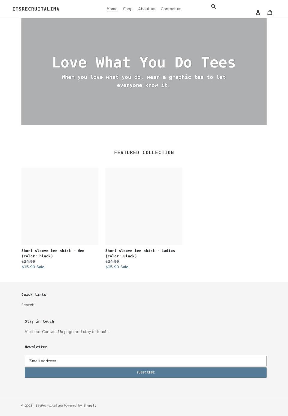 lovewhatyoudotees.com shopify website screenshot