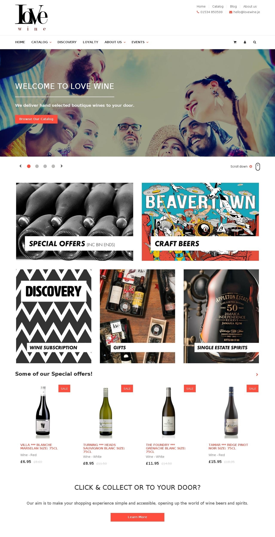 lovewine.je shopify website screenshot