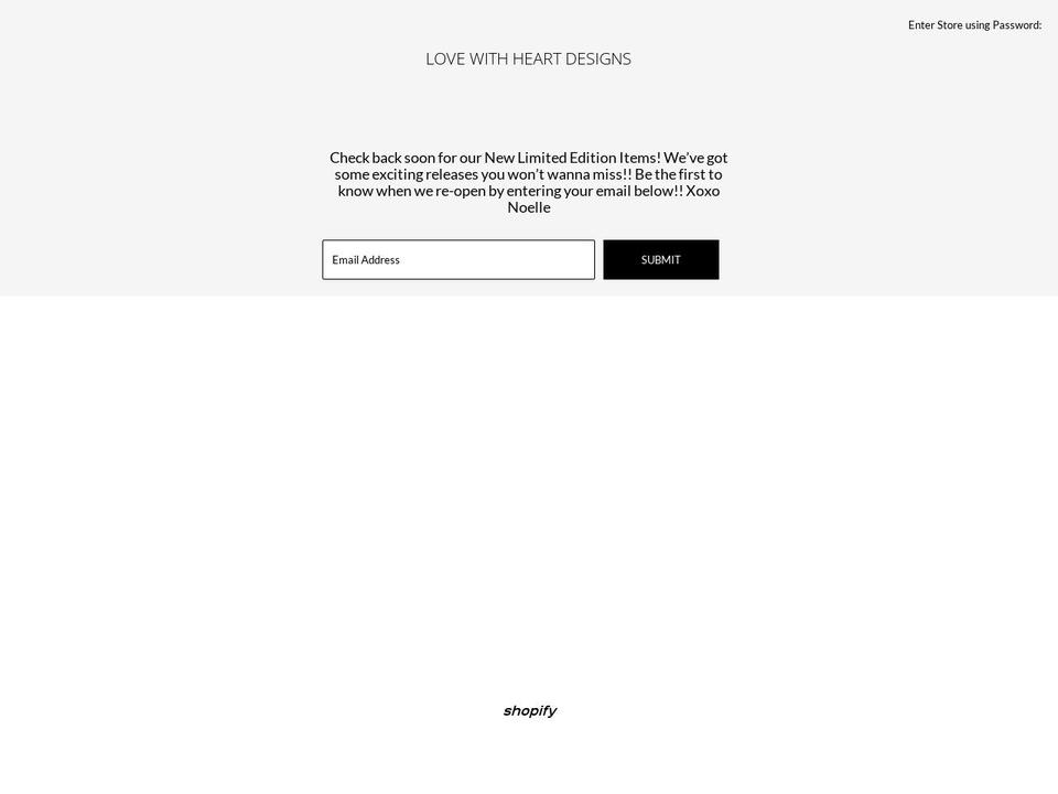 lovewithheartdesigns.com — Shopify storefront screenshot