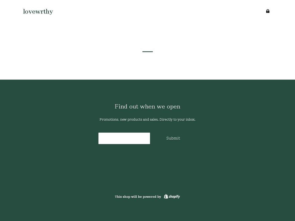 lovewrthy.com — Shopify storefront screenshot