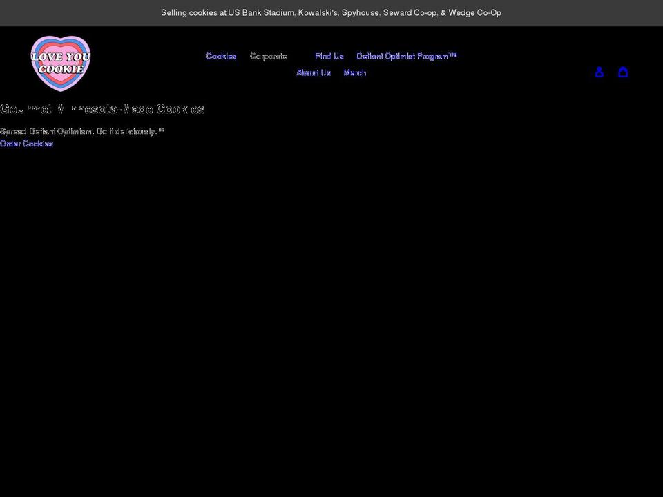 loveyoucookie.com shopify website screenshot