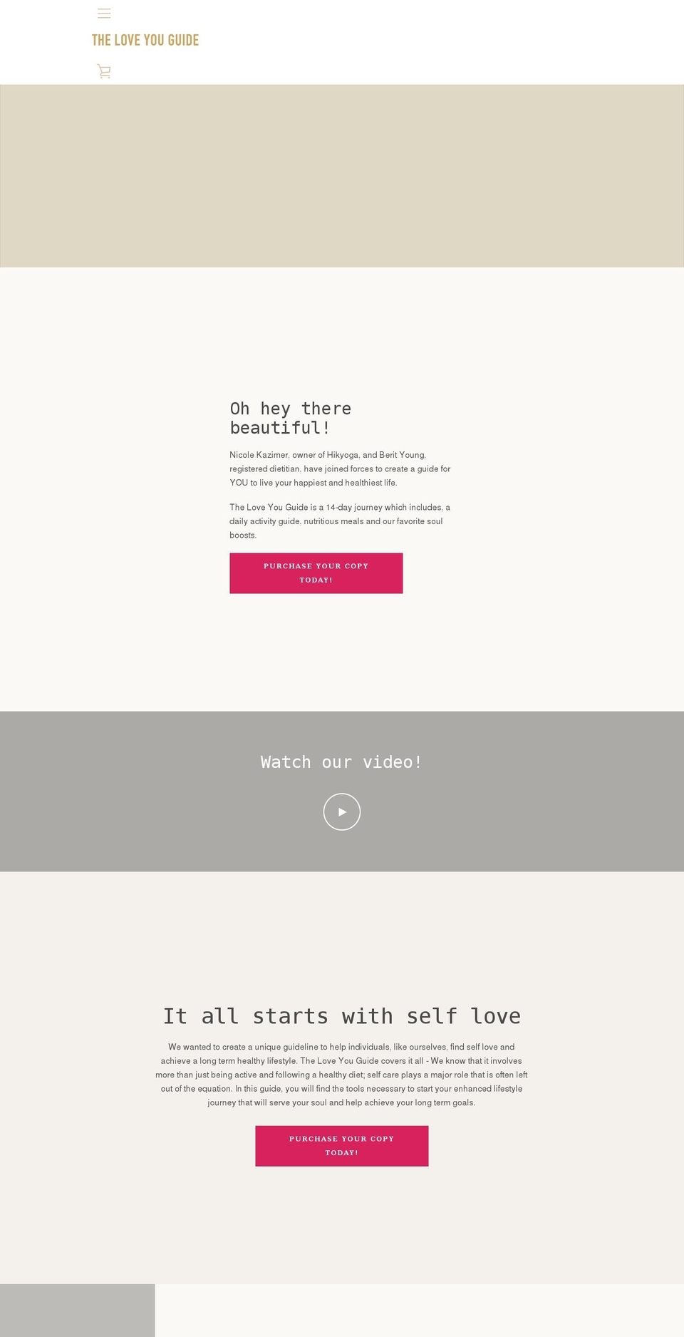 loveyouguide.com shopify website screenshot