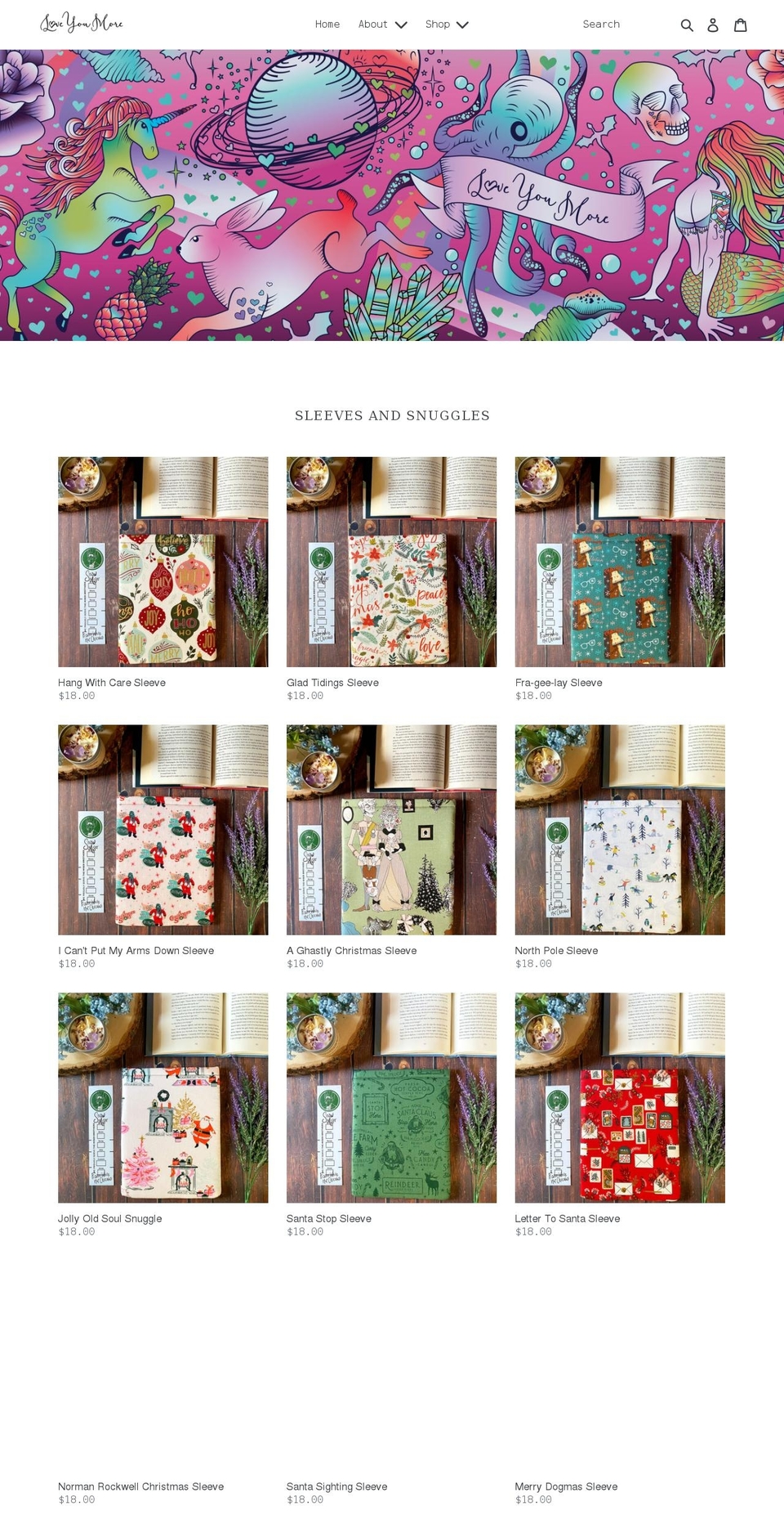 loveyoumorestudios.com shopify website screenshot