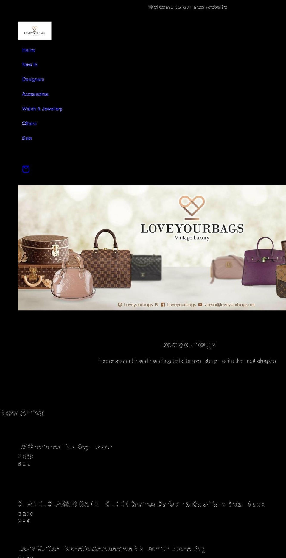 loveyourbags.net shopify website screenshot