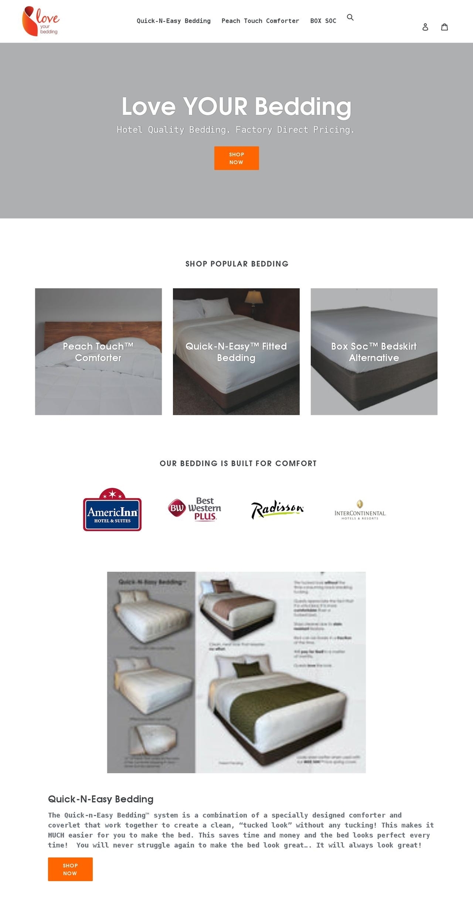 loveyourbedding.com shopify website screenshot