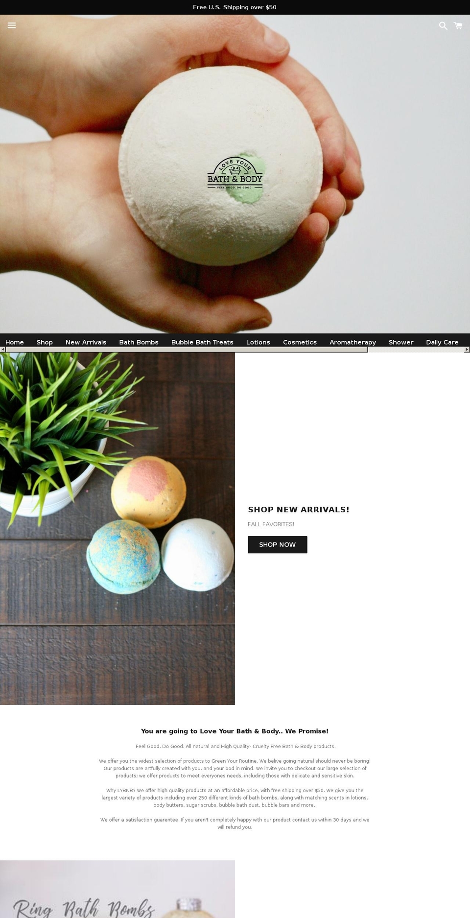 loveyourbomb.com — Shopify storefront screenshot