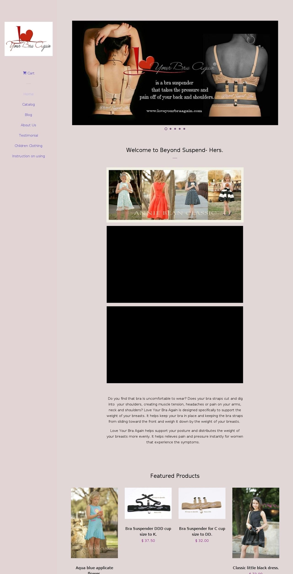 loveyourbraagain.com shopify website screenshot
