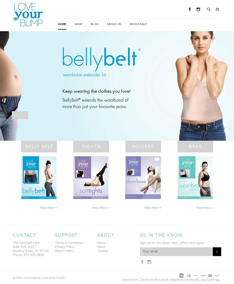 loveyourbump.com shopify website screenshot