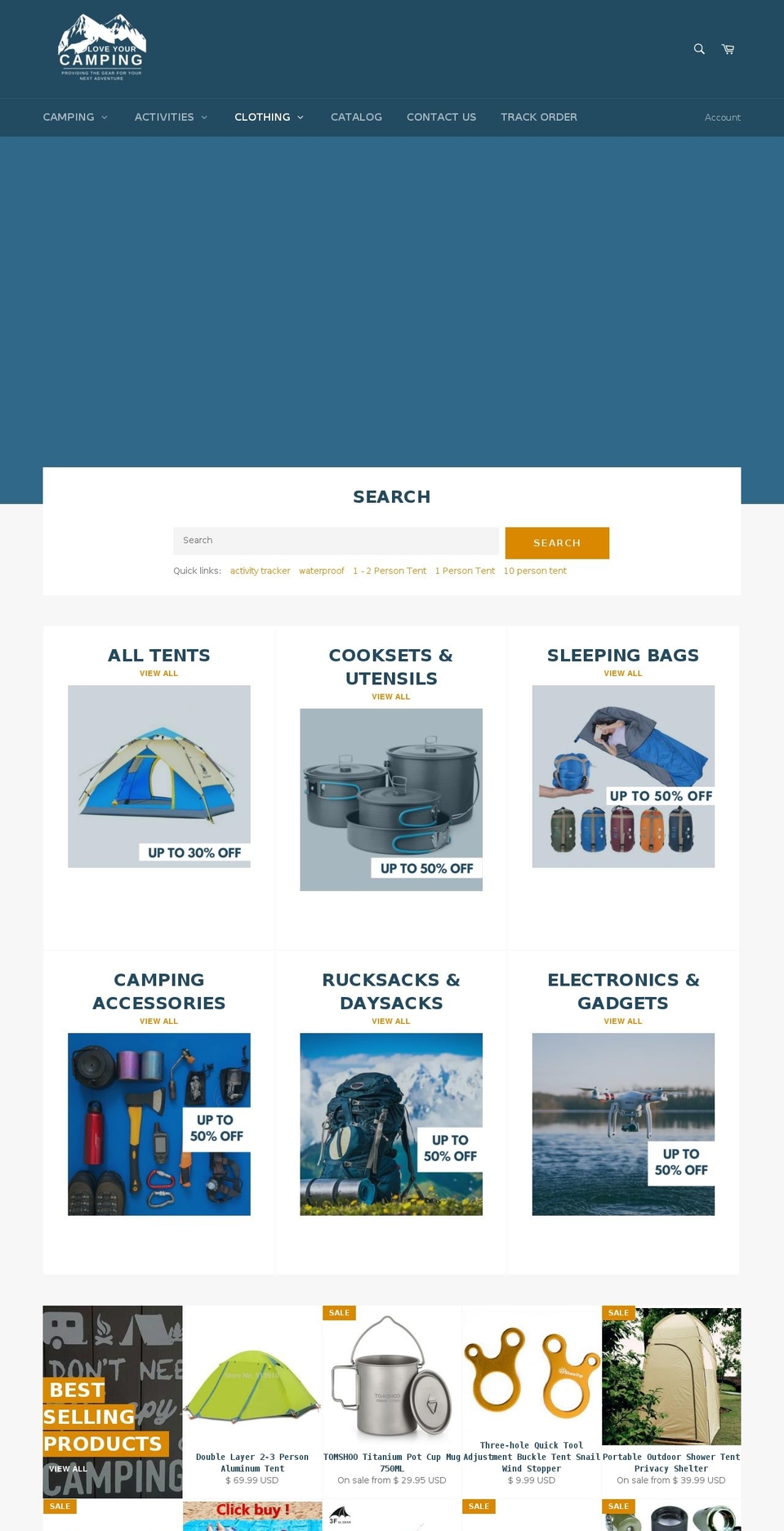 loveyourcamping.com — Shopify storefront screenshot