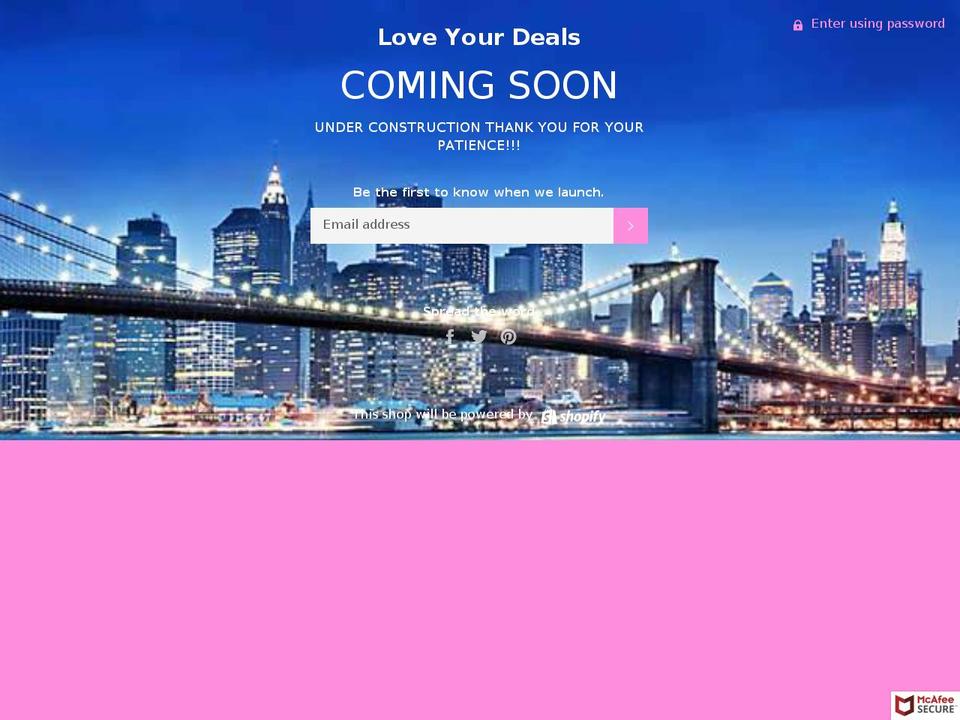 loveyourdeals.com — Shopify storefront screenshot