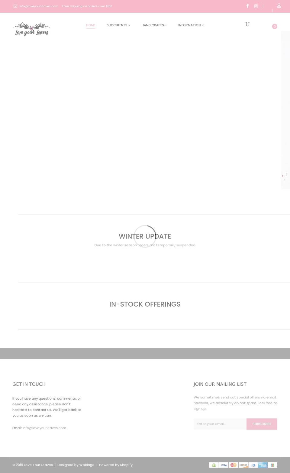 loveyourleaves.com shopify website screenshot