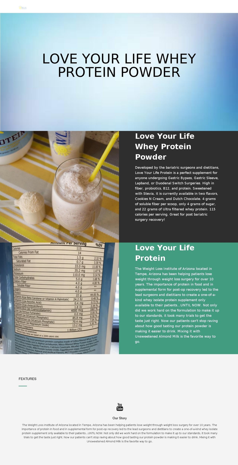 Jumpstart Shopify theme site example loveyourlifeprotein.com