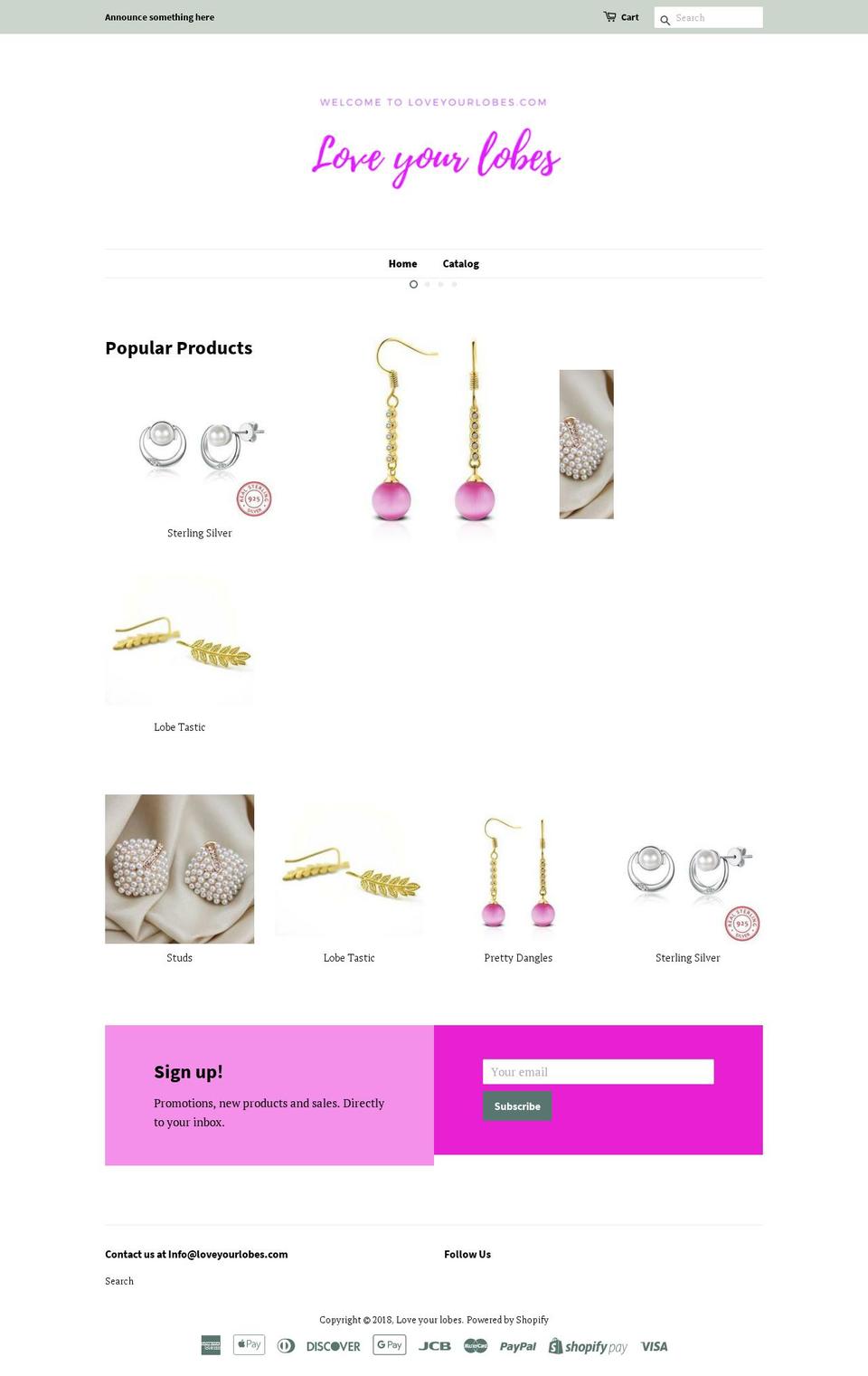 loveyourlobes.com — Shopify storefront screenshot