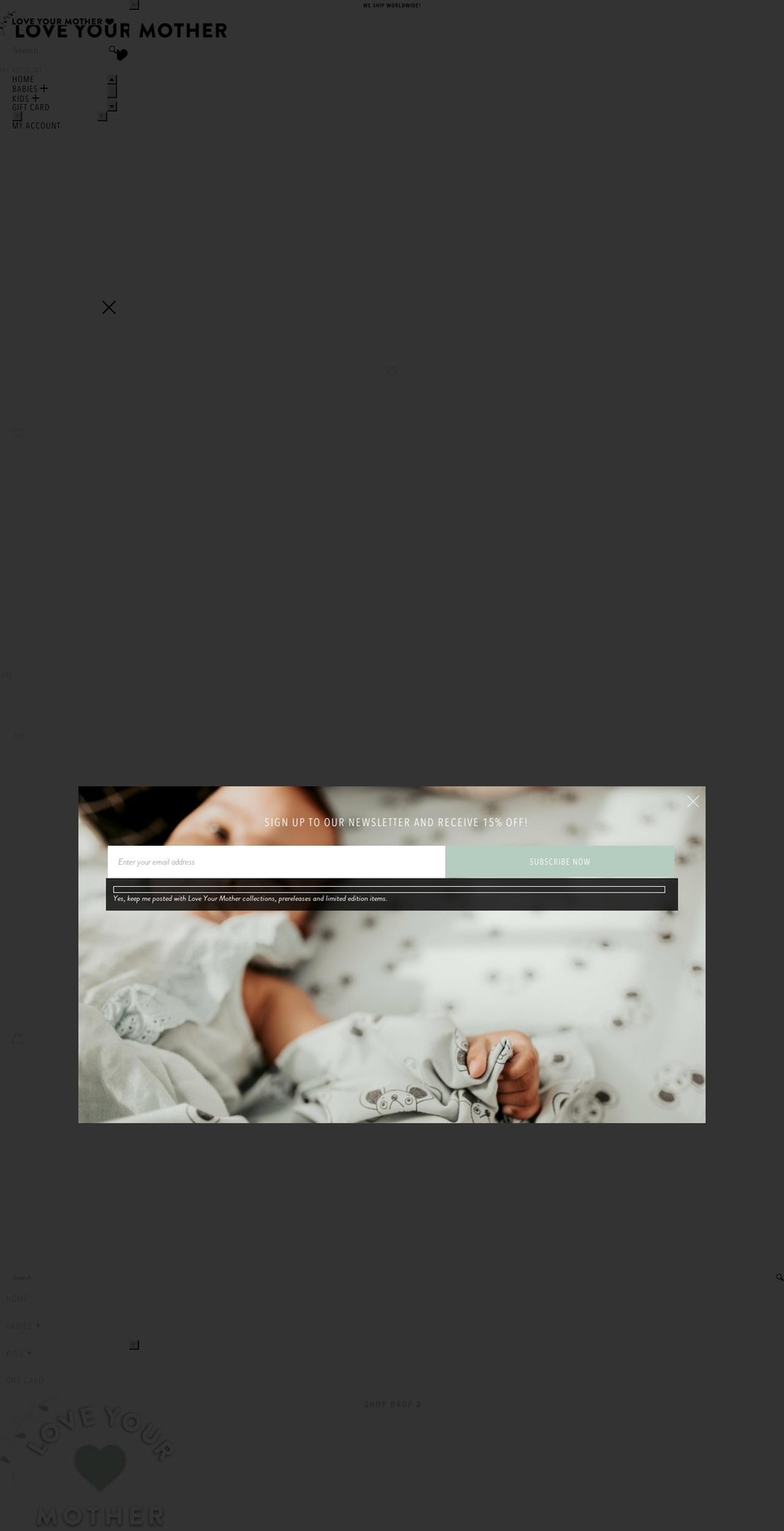 loveyourmother.com.au shopify website screenshot