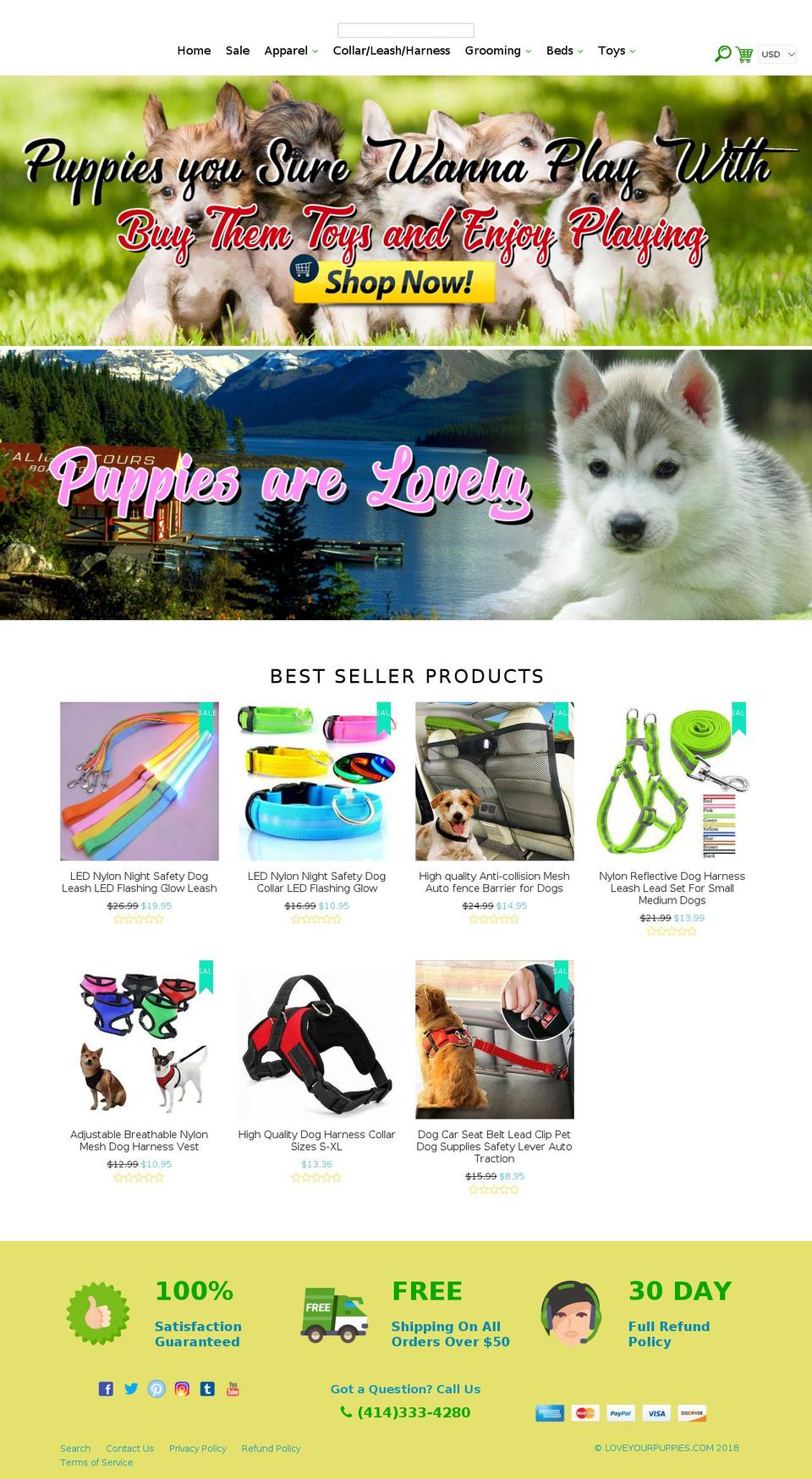 loveyourpuppies.com — Shopify storefront screenshot