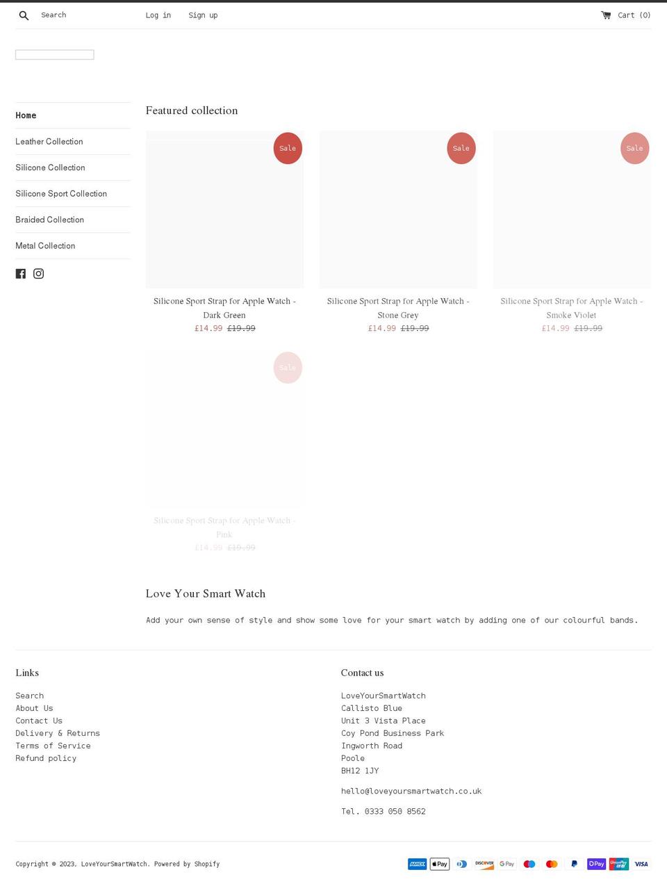 loveyoursmartwatch.co.uk shopify website screenshot