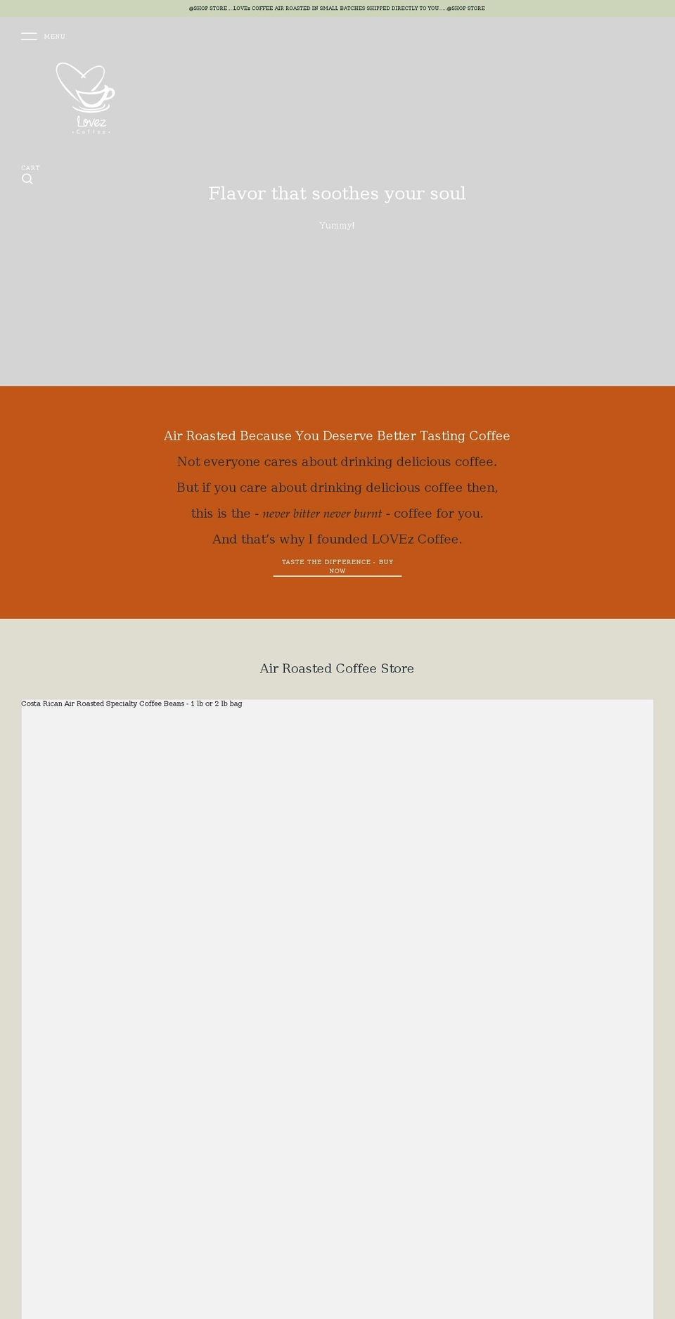 lovezcoffee.com shopify website screenshot