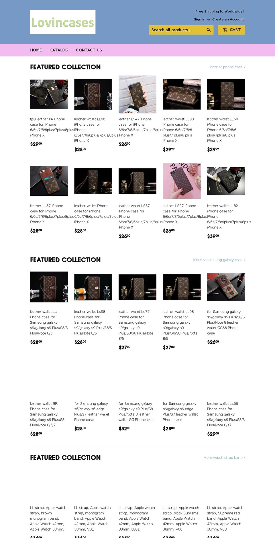 lovincases.com — Shopify storefront screenshot