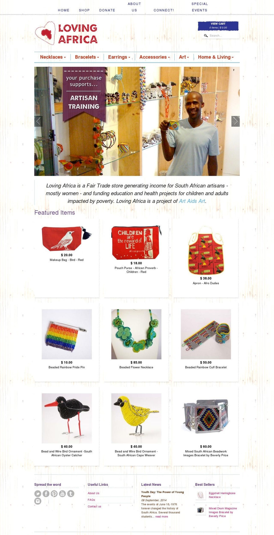 lovingafrica.com shopify website screenshot
