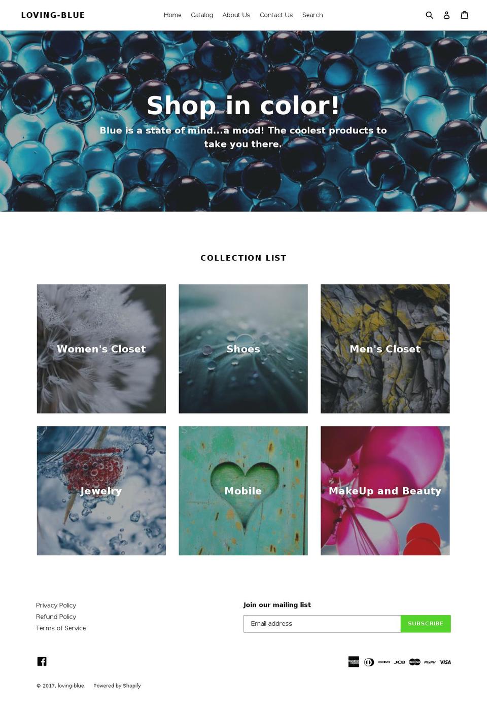 lovingblue.com shopify website screenshot
