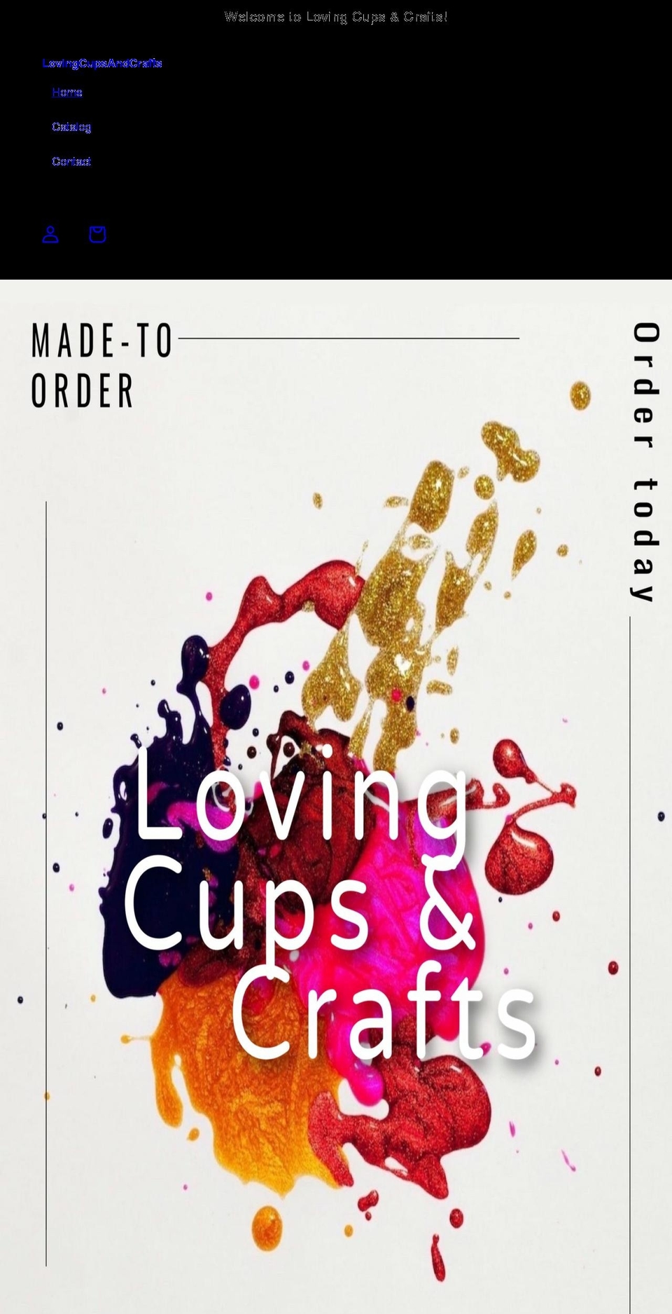 lovingcupsandcrafts.com shopify website screenshot