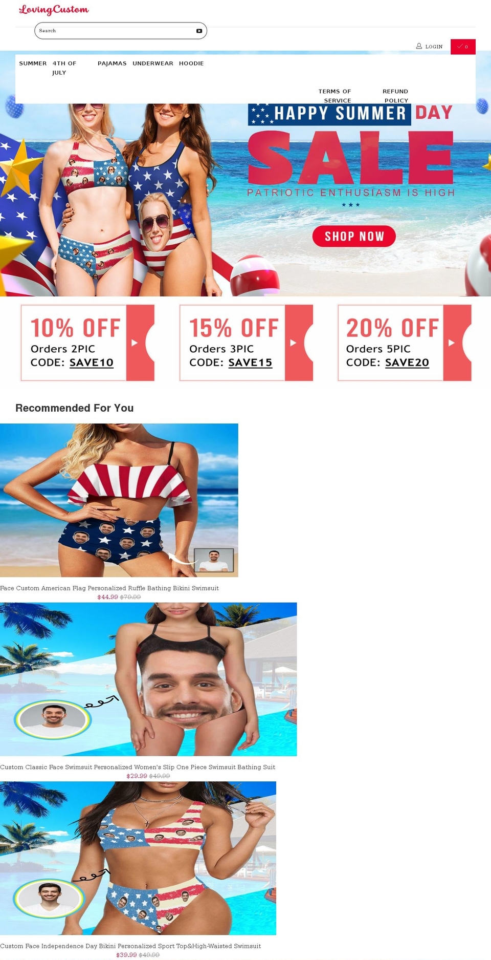 lovingcustom.com shopify website screenshot