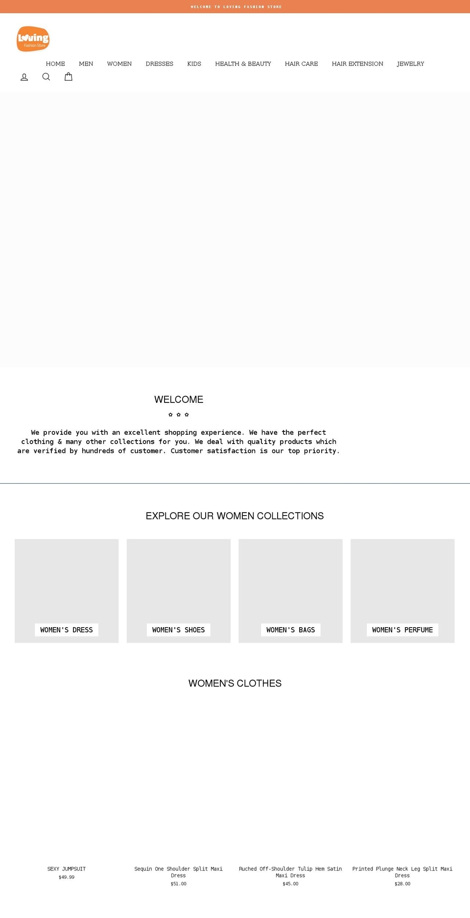 lovingfashionstore.com shopify website screenshot