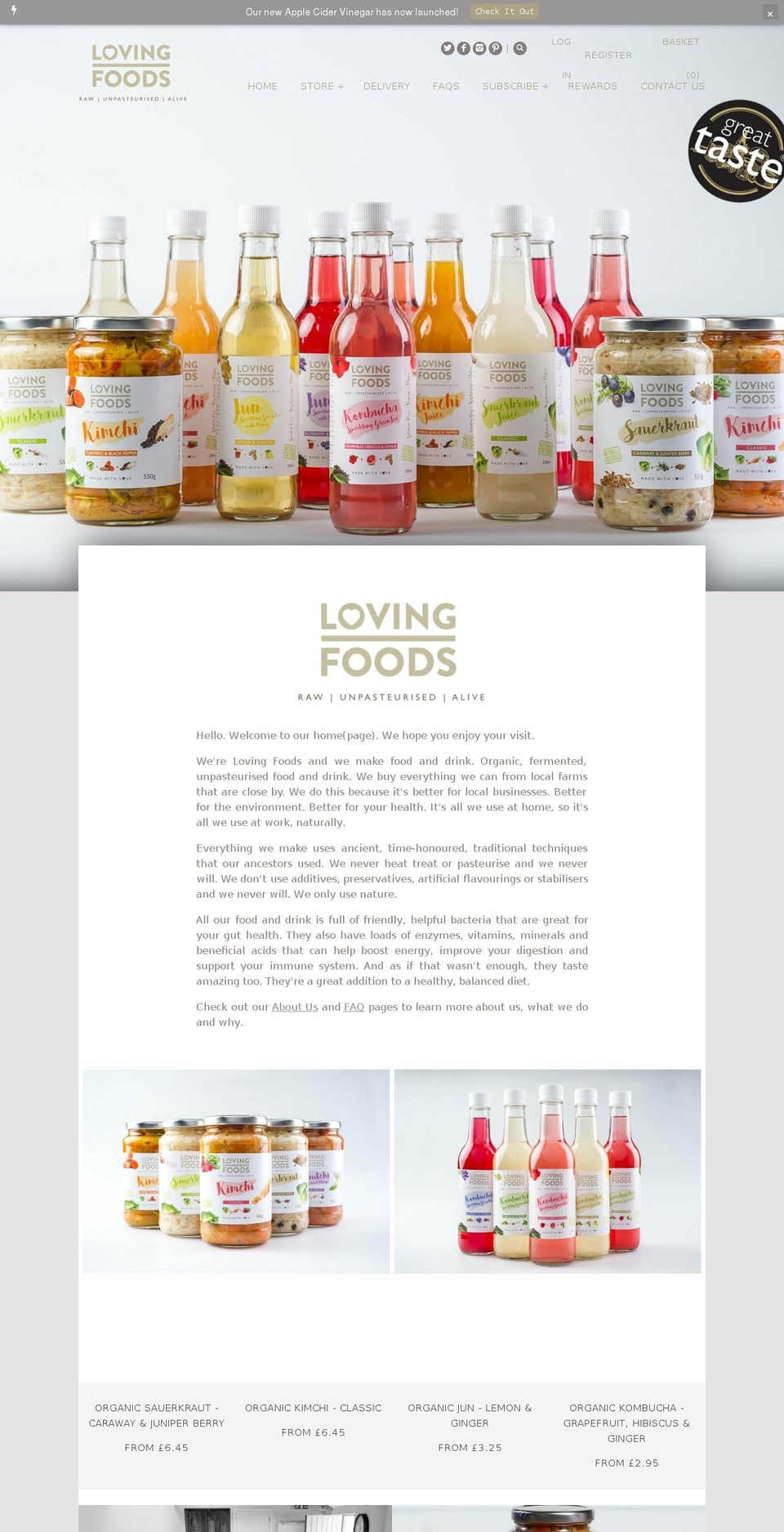 lovingfoods.co.uk shopify website screenshot