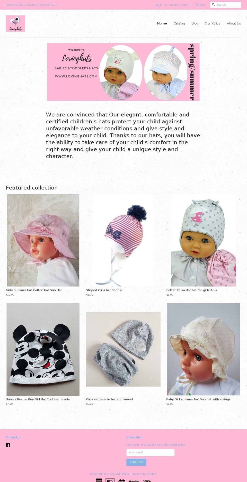 lovinghats.com — Shopify storefront screenshot