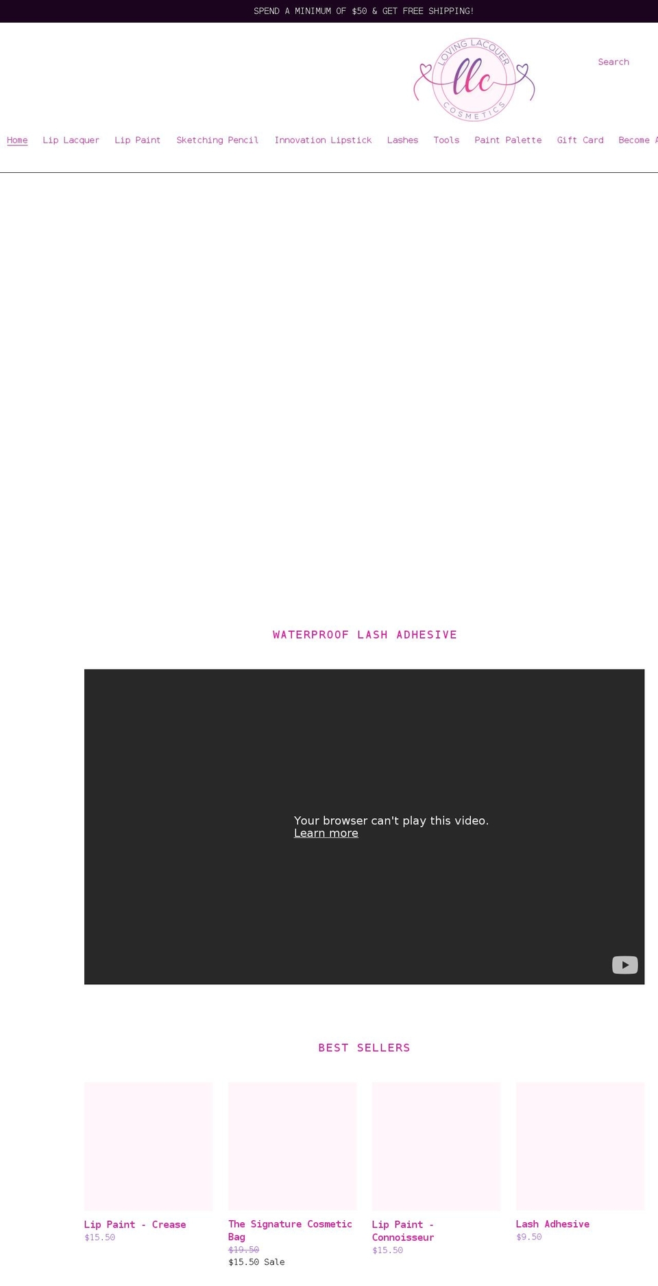 lovinglacquercosmetics.com shopify website screenshot