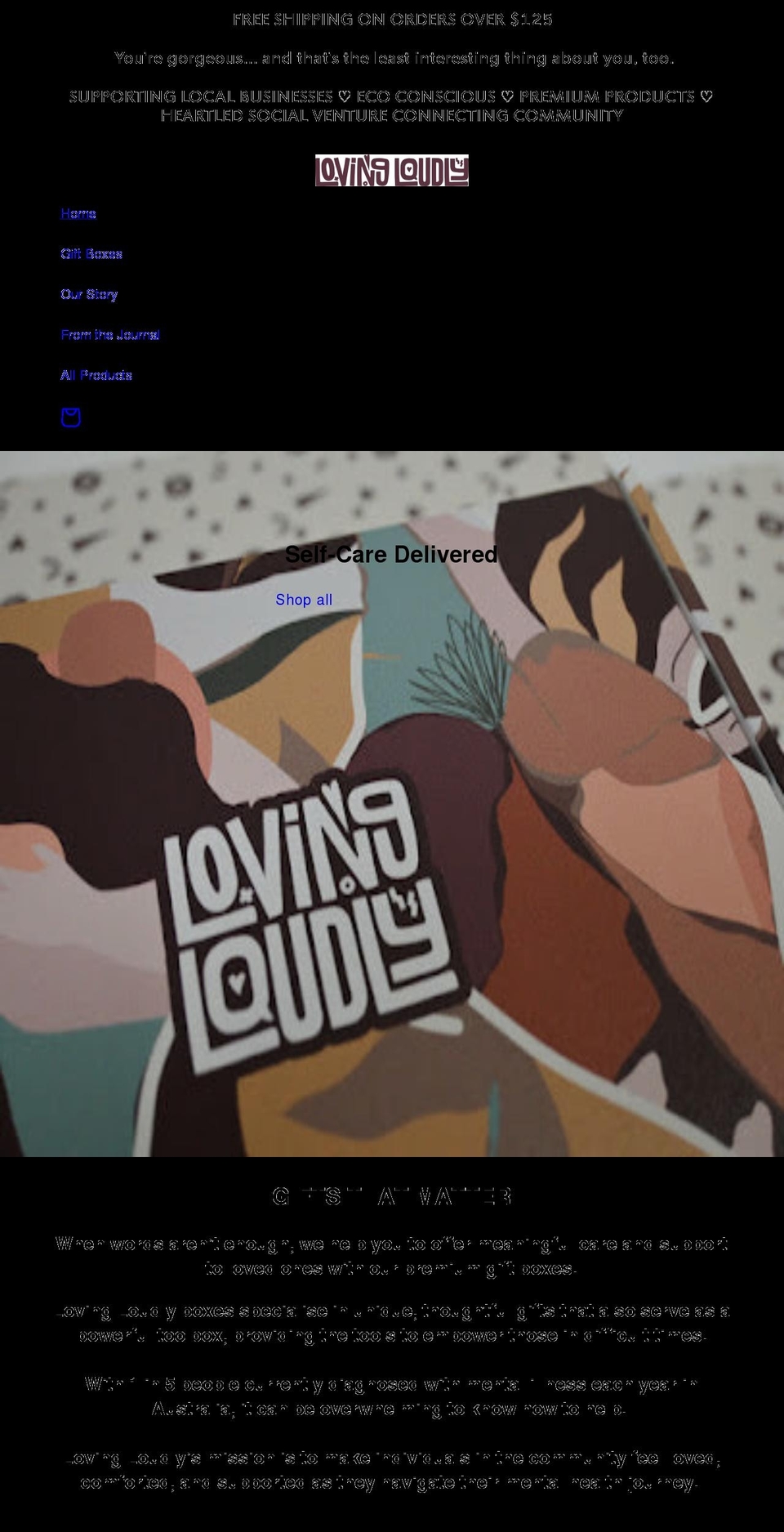 lovingloudly.com.au shopify website screenshot