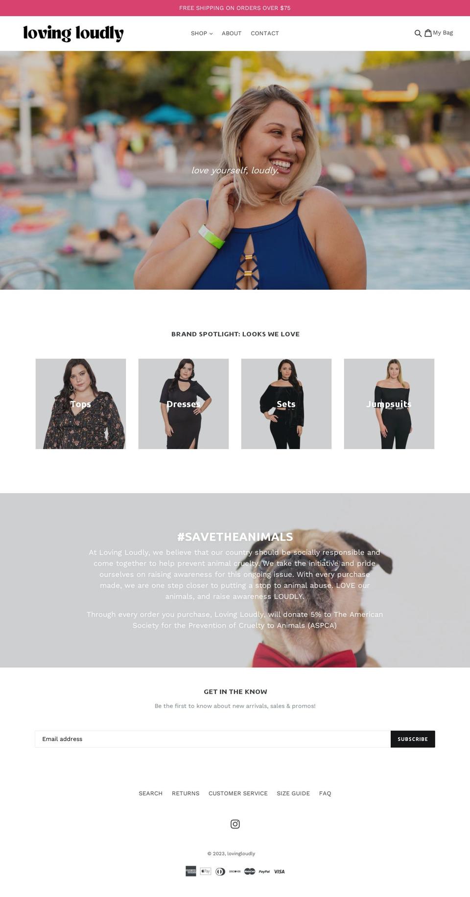 lovingloudly.com — Shopify storefront screenshot