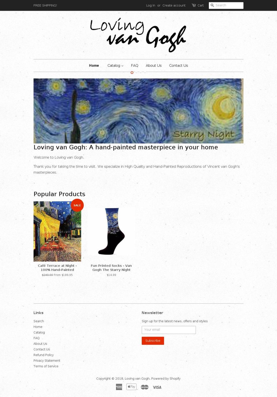 lovingvangogh.com — Shopify storefront screenshot