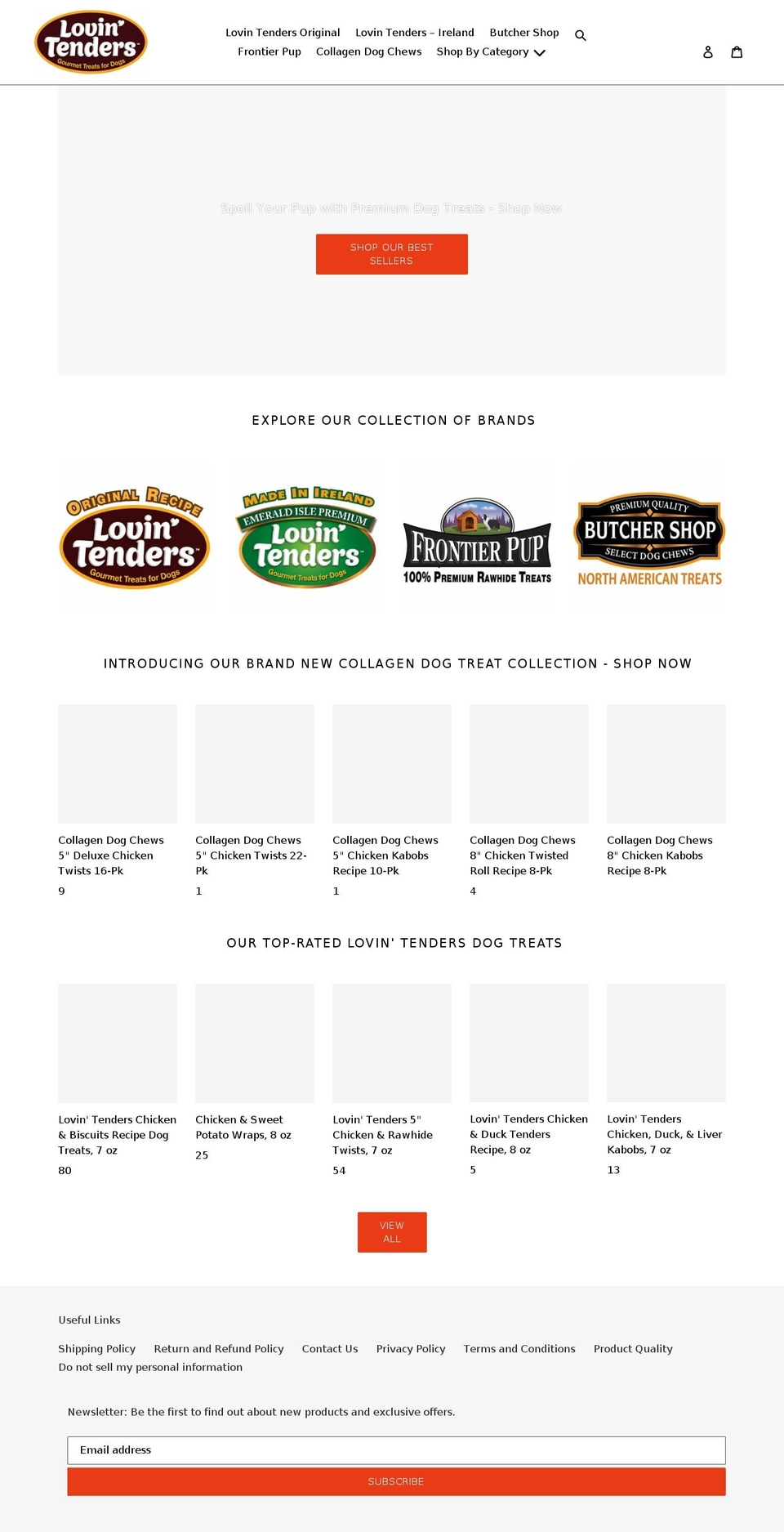 lovintenders.com shopify website screenshot
