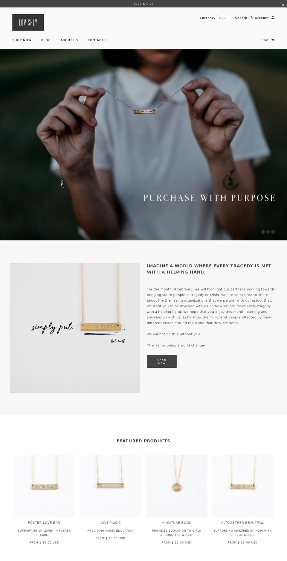 lovishly.com shopify website screenshot