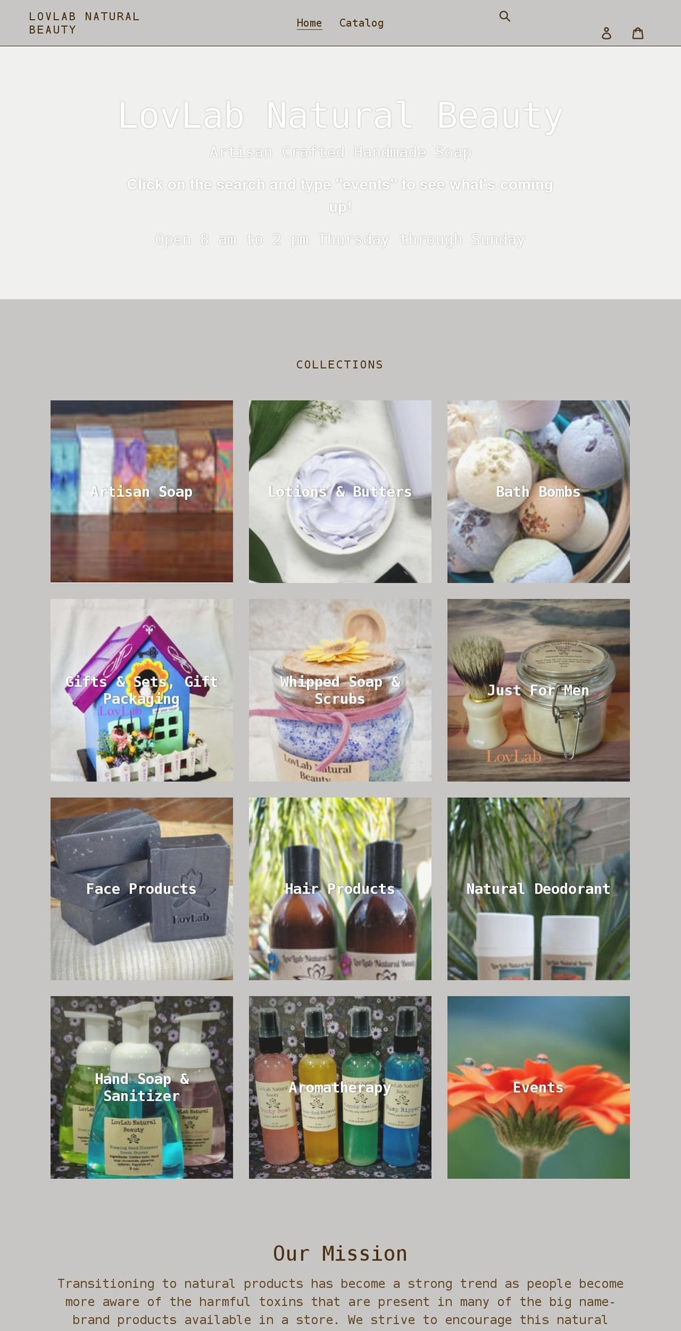 lovlabnaturalbeauty.com shopify website screenshot