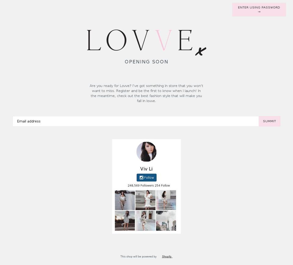 lovvecollection.com — Shopify storefront screenshot