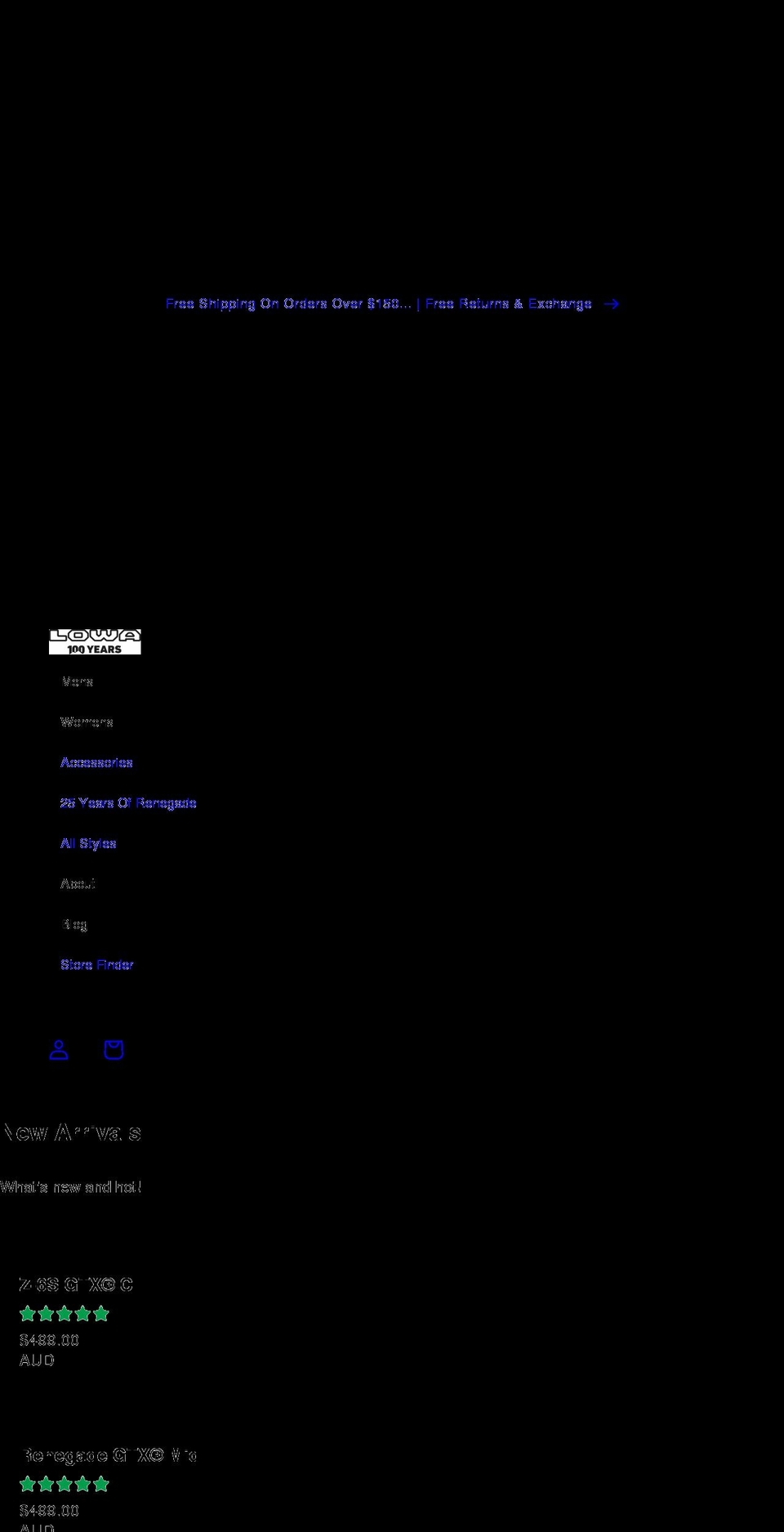 lowaboots.com.au shopify website screenshot