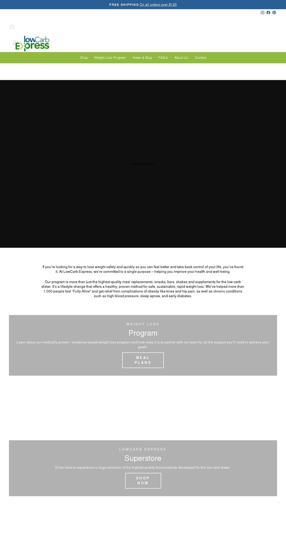 lowcarbexpress.com shopify website screenshot