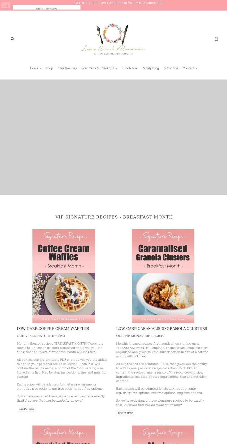 lowcarblunchbox.com — Shopify storefront screenshot