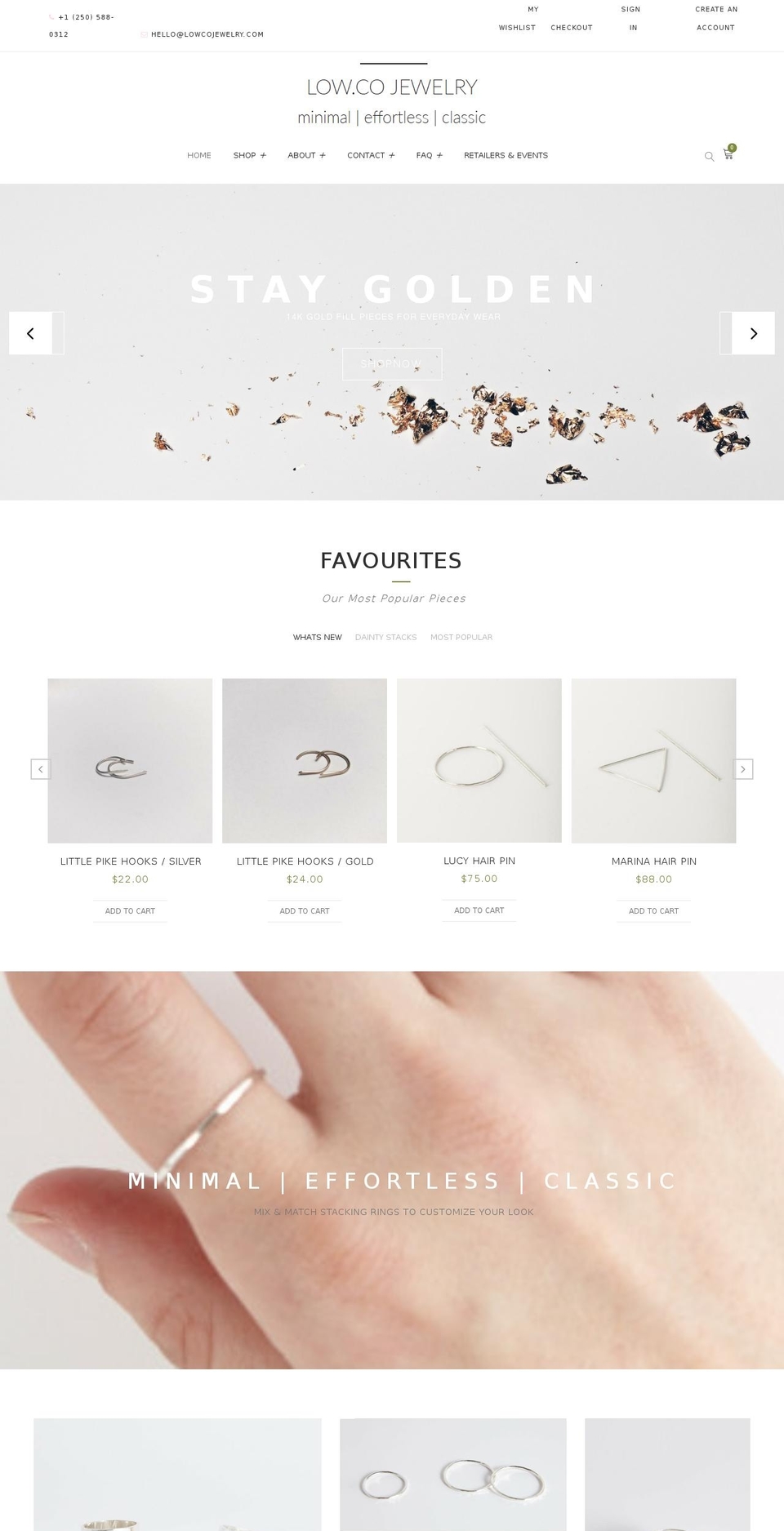 lowcojewelry.com shopify website screenshot