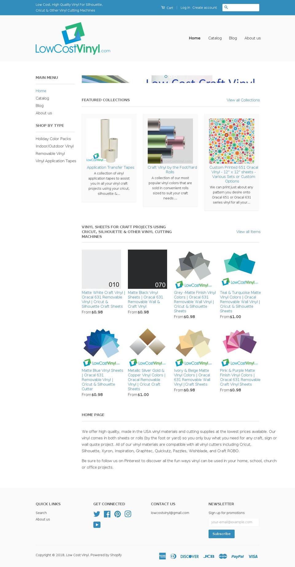 lowcostvinyl.com shopify website screenshot