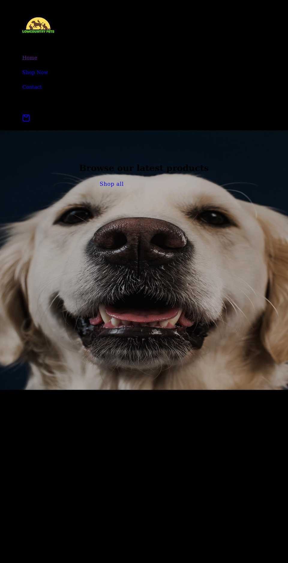 lowcountrypets.com shopify website screenshot